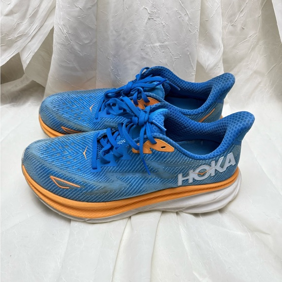 Hoka Vibrant Blue and Orange Athletic Shoes size 8.5 - Picture 3 of 6